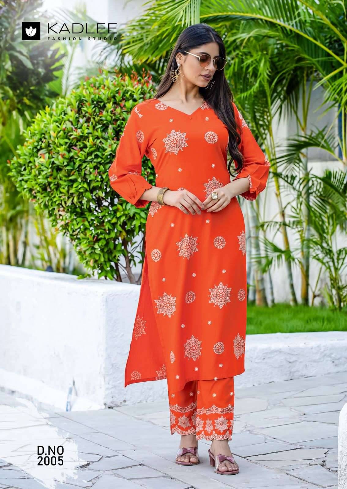  Majestica By KADLEE 2001 To 2005 Series Beautiful Festive Suits Colorful Stylish Rayon Kurtis At Wholesale Price